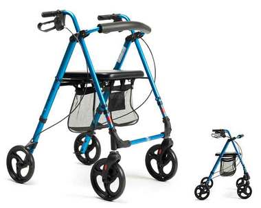 Rollmobil Leichtgewicht mit Rückenlehne metallic blau