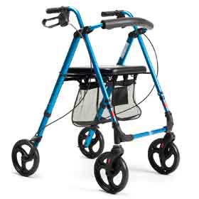 Rollmobil Leichtgewicht mit Rückenlehne metallic blau