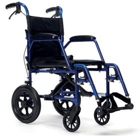 Transportrollstuhl blau <br>bis 115 kg