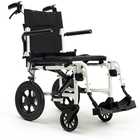 Transportrollstuhl weiß <br>bis 115 kg